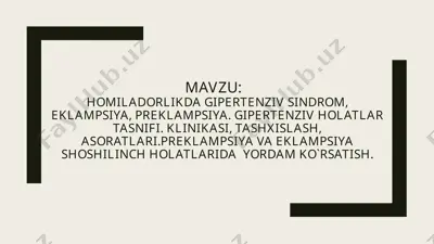 gipertenziv sindrom, eklampsiya, preklampsiya — PPTX