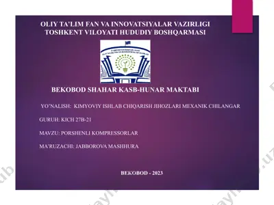 porshen kompressorlari — PPTX