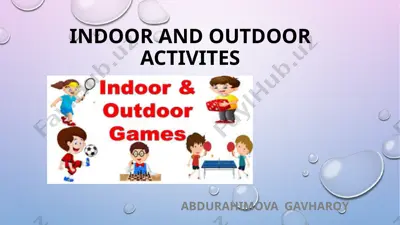 indoor and outdoor activities — PPTX