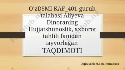 nashrni takroriyligi, davriy va davomli nashrlarning turlari — PPTX