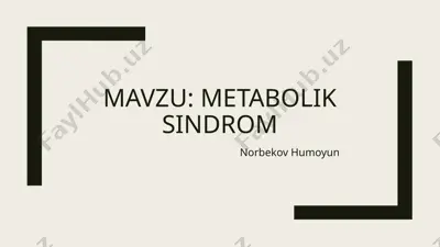 metabolik sindrom — PPTX