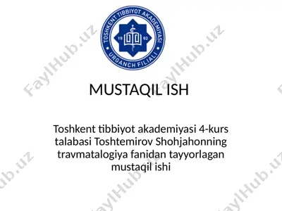 bolalar suyak shikastlanishlarining o‘ziga xosligi — PPTX