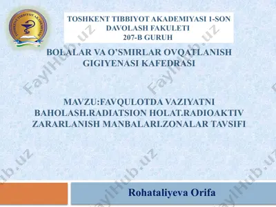 rаdiоаktiv zаrаrlаnish — PPTX