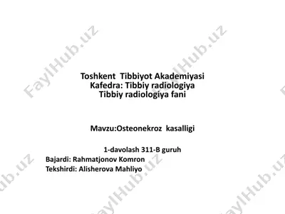 osteonekroz kasalligi — PPTX