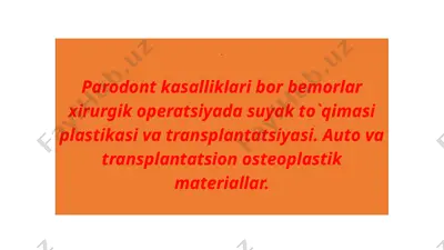 parodont kasalliklari davolashida osteoplastik materiallar — PPTX