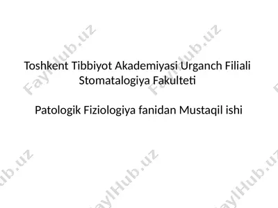 organizm shikastlanishiga nisbatan maxalliy va umumiy reaksiyalari — PPTX