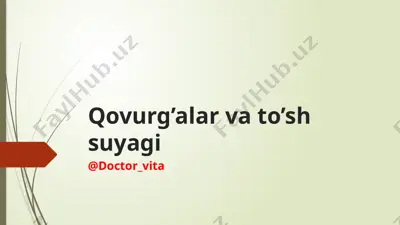 qovurg’alar va to’sh suyagi — PPTX