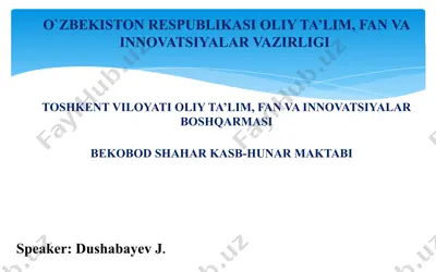 kasb-hunar maktabi — PPTX
