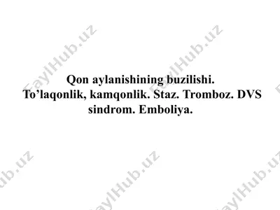 qon aylanishining buzilishi — PPTX
