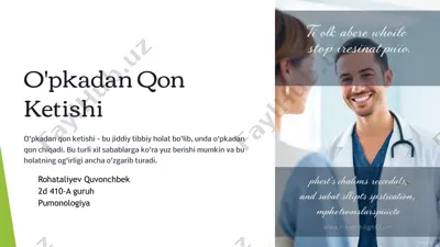 o'pkadan qon ketishi — PPTX