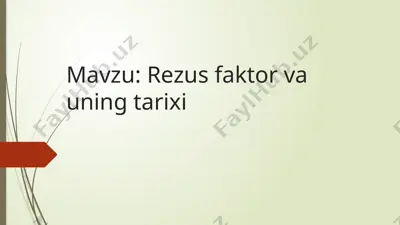 rezus faktor — PPTX