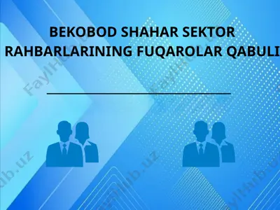 bekobod shahar sektor rahbarlarining fuqarolar qabuli — PPTX