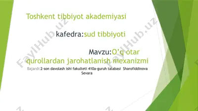 toshkent tibbiyot akademiyasi rejasi — PPTX