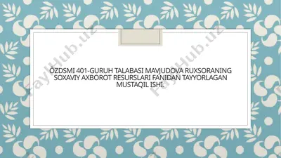 hujjat oqimi haqida umumiy tushuncha — PPTX
