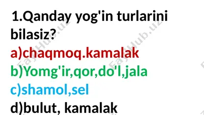 qanday yog'in turlarini bilasiz? — PPTX