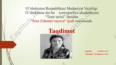 sora eshonto‘rayeva — PPTX