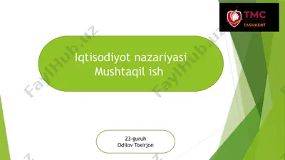 iqtisodiyot nazariyasi — PPTX