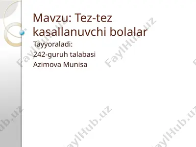 tez-tez kasallanuvchi bolalar — PPTX