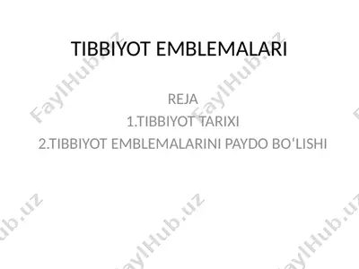 tibbiyot emblemalari — PPTX