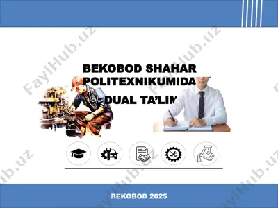 dual ta’lim bekobod shahar politexnikumida — PPTX