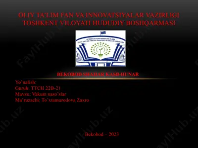 vakum naso’slar — PPTX