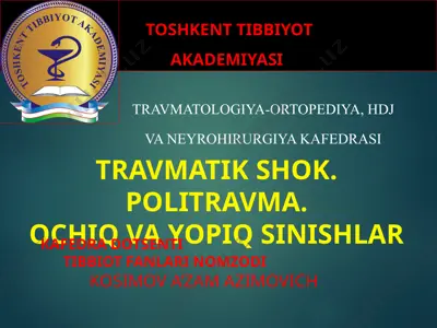 travmatik shok va politravma — PPTX