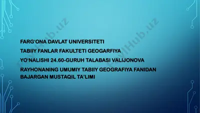gidrosfera va uning tarkibiy qismlari — PDF