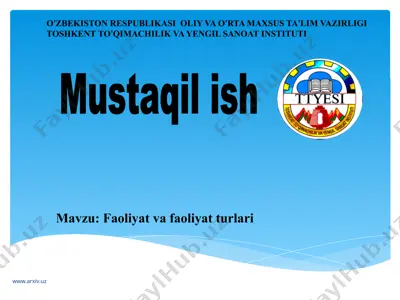 faoliyat va faoliyat turlari — PPTX