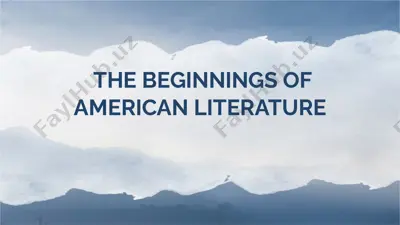 the beginnings of american literature — PDF