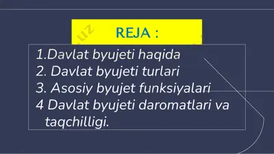 davlat byudjeti va ortiqchaligi — PPTX
