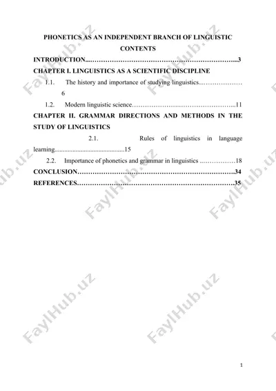 phonetics as an independent branch of linguistic — DOCX