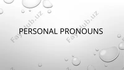personal pronouns — PPTX