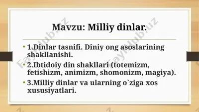 milliy dinlar — PPTX