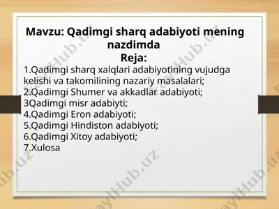 qadimgi sharq adabiyoti — PPTX