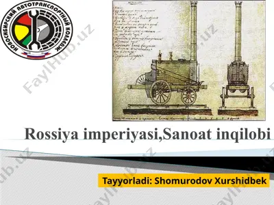 rossiya imperiyasi, sanoat inqilobi — PPTX