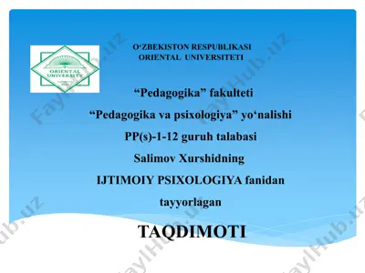 shaxslararo bir-birini tushunishga taalluqli qonuniyatlar — PPTX