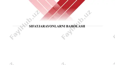 sifatjarayonlarni baholash — PPTX