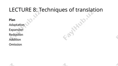 techniques of translation — PPTX