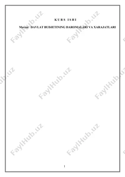 davlat budjetining daromalari va xarajatlari — DOCX