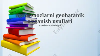 agrosenozlarni geobotanik oʻrganish usullari — PPTX