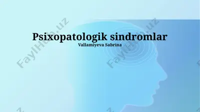 psixopatologik sindromlar — PPTX