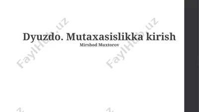 mutaxasislikka kirish — PPTX