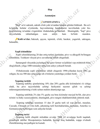 xopli ichimliklar — DOCX