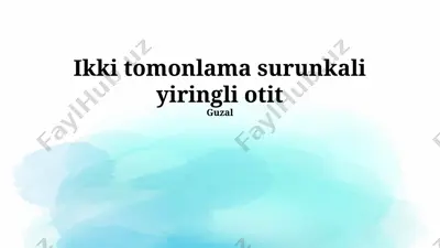 ikki tomonlama surunkali yiringli otit — PPTX