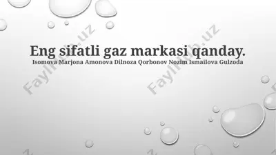 gaz markalari taqqoslash — PPTX