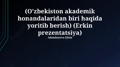 uzak akademik honandalaridan biri haqida yoritib berish — PPTX