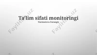 ta'lim sifati monitoringi — PPTX