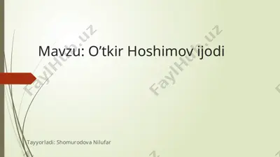 o’tkir hoshimov ijodi — PPTX