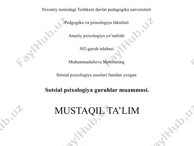 ijtimoiy guruhlar va sotsial psixologiya — PPTX