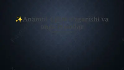 anomaliy iqlim oʻzgarishi va unga misollar — PPTX